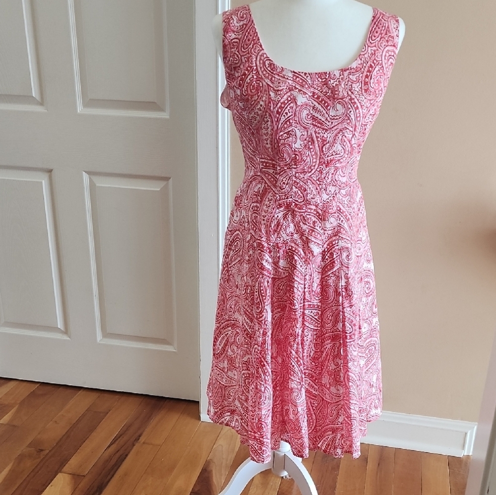 Tommy Hilfiger Pink and White Sleeveless Sundress